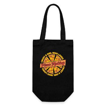 Crust A Girl Who Loves Pizza Making Pizza - Geschenkbeutel für Flaschen - Schwarz - Vorne