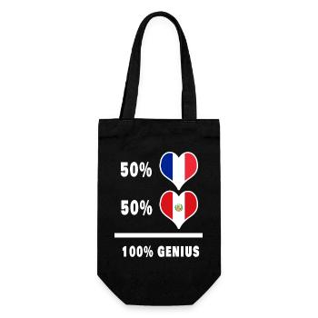 Pérou et France 100% génial Drapeaux - Sac à bouteille - noir - Devant
