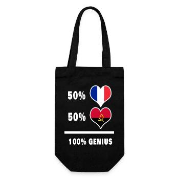 Drapeaux Angola et France 100% génial - Sac à bouteille - noir - Devant