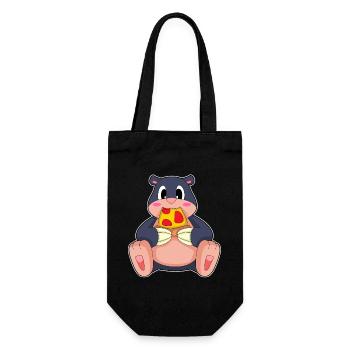 Pizza taupe - Sac à bouteille - noir - Devant