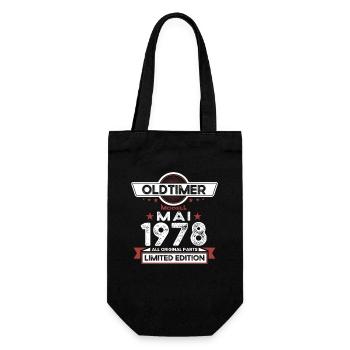 45. Geburtstag Mann Oldtimer Mai Jahrgang 1978 - Geschenkbeutel für Flaschen - Schwarz - Vorne