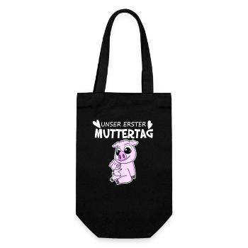 Muttertag - erster Muttertag Geschenk - Geschenkbeutel für Flaschen - Schwarz - Vorne