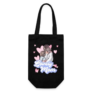 LIEBE MAMA - Geschenkbeutel für Flaschen - Schwarz - Vorne