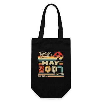 Mai 2007 Vintage Nées En Mai 2007 Anniversaire - Sac à bouteille - noir - Devant