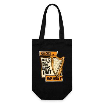 Need To Practice On Days That End With Y Harp - Gift Bag for Bottles - black - Front