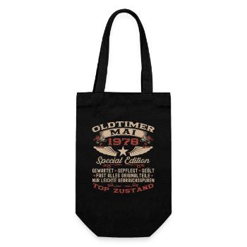 45. Geburtstag Mann Oldtimer Mai Jahrgang 1978 - Geschenkbeutel für Flaschen - Schwarz - Vorne