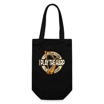 I Play The Harp Concert Harp Harp Music Harp - Gift Bag for Bottles - black - Front