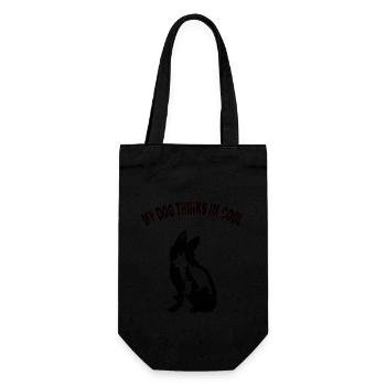 My dog thinks I'm cool Funny Pet T-shirt - Gift Bag for Bottles - black - Front