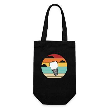 Retro Dental Laboratory Dental Technical Assistant - Gift Bag for Bottles - black - Front