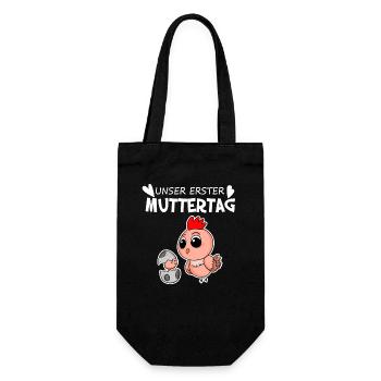 Muttertag - erster Muttertag Geschenk - Geschenkbeutel für Flaschen - Schwarz - Vorne