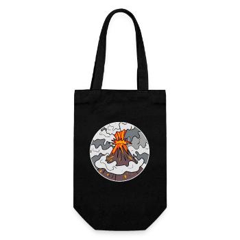 Vulkan Berg Kreis Berge Vulkane - Geschenkbeutel für Flaschen - Schwarz - Vorne