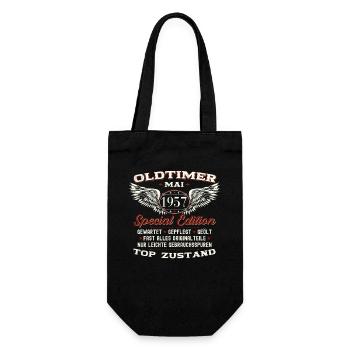 66. Geburtstag Mann Oldtimer Mai Jahrgang 1957 - Geschenkbeutel für Flaschen - Schwarz - Vorne