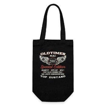 18. Geburtstag Mann Oldtimer Mai Jahrgang 2005 - Geschenkbeutel für Flaschen - Schwarz - Vorne