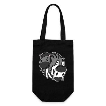 Zebra Yin Yang Symbol - Geschenkbeutel für Flaschen - Schwarz - Vorne