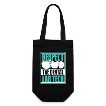 Respect Zahntechnischer Assistent Zahnlabor - Geschenkbeutel für Flaschen - Schwarz - Vorne