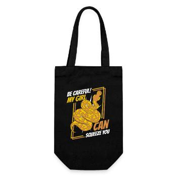 My Girl Can Squeeze You Python Schlange Banana - Geschenkbeutel für Flaschen - Schwarz - Vorne