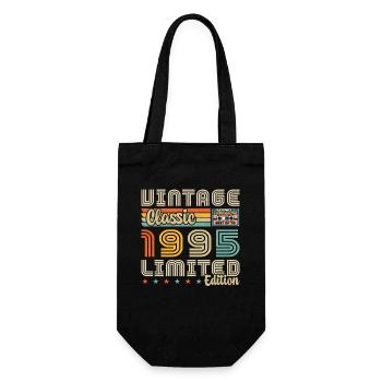 1995 Jahrgang Jahrgang 1995 Geburtstagsgeschenk - Geschenkbeutel für Flaschen - Schwarz - Vorne