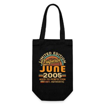 2005 Juin Vintage Nées En Juin 2005 Anniversaire - Sac à bouteille - noir - Devant