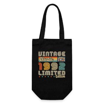 1992 Vintage Born in 1992 Birthday Gift - Gift Bag for Bottles - black - Front