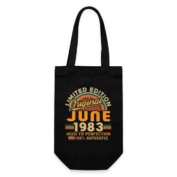 June 1983 Vintage Born in June 1983 Anniversary - Gift Bag for Bottles - black - Front