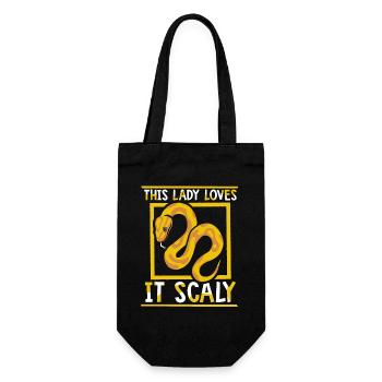 This Lady Loves It Scaly Python Snake Banana - Gift Bag for Bottles - black - Front