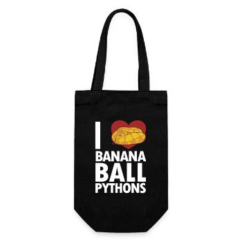 I love Banana Ball Pythons Schlange Banana Ball - Geschenkbeutel für Flaschen - Schwarz - Vorne