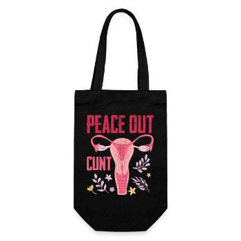 Hysterectomy Recovery Products Peace Out Uterus - Gift Bag for Bottles - black - Front