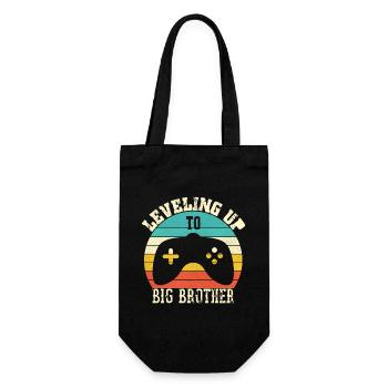 Level up to Big Brother - Gift Bag for Bottles - black - Front