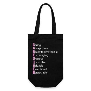 Caregiver Definition Elderly Caregiving Carer - Gift Bag for Bottles - black - Front