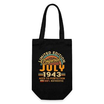 Millésime né en juillet 1943 Anniversaire juillet 1943 - Sac à bouteille - noir - Devant