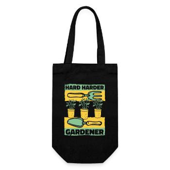 Hard Harder Gardener Horticulture Allotment Garden - Gift Bag for Bottles - black - Front