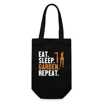 Eat Sleep Garden Repeat Allotment Garden Horticulture - Gift Bag for Bottles - black - Front