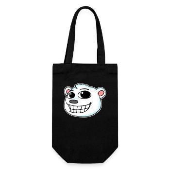 Polar Bear Head - Gift Bag for Bottles - black - Front