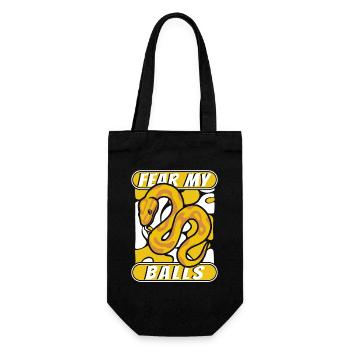 Fear My Balls Python Snake Banana Ball Python - Gift Bag for Bottles - black - Front