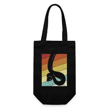 Retro Schuppenkriechtiere Python Schlange Banana - Geschenkbeutel für Flaschen - Schwarz - Vorne