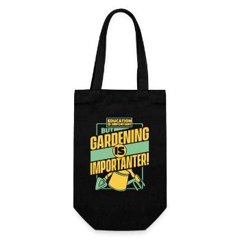 Education Is Important But Gardening Is - Gift Bag for Bottles - black - Front