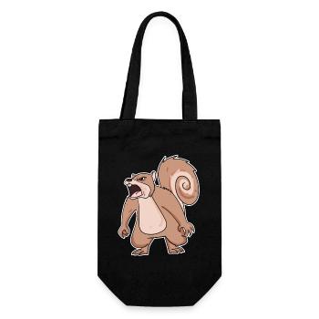 angry squirrel - Gift Bag for Bottles - black - Front