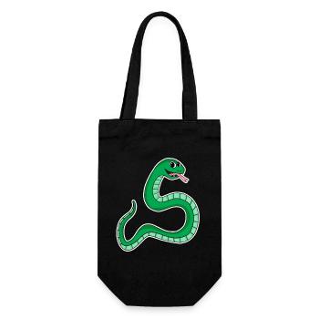 Schlange - Grüne Schlange - Geschenkbeutel für Flaschen - Schwarz - Vorne