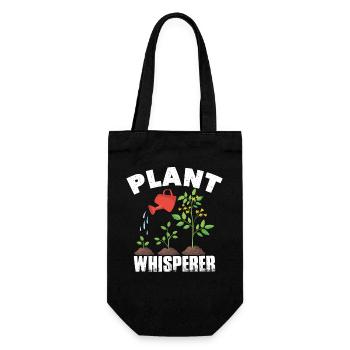 pflanzen flüstern garten gärtner gärtnern gartenarbeit - Geschenkbeutel für Flaschen - Schwarz - Vorne