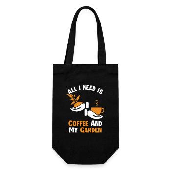 Coffee and my Garden Allotment Garden - Gift Bag for Bottles - black - Front