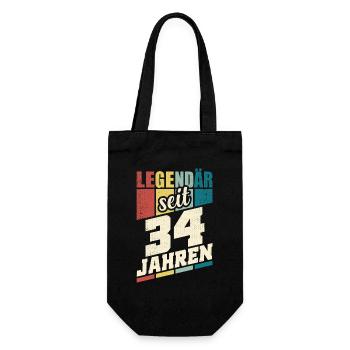 34. Geburtstag Legendär Seit 34 Jahren Legende 34 - Geschenkbeutel für Flaschen - Schwarz - Vorne