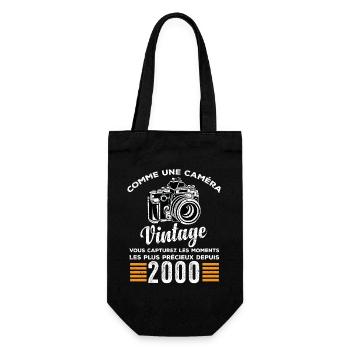 Caméra vintage 2000 cadeau anniversaire humour - Sac à bouteille - noir - Devant