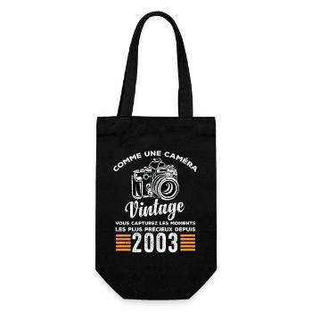 Caméra vintage 2003 cadeau anniversaire humour - Sac à bouteille - noir - Devant