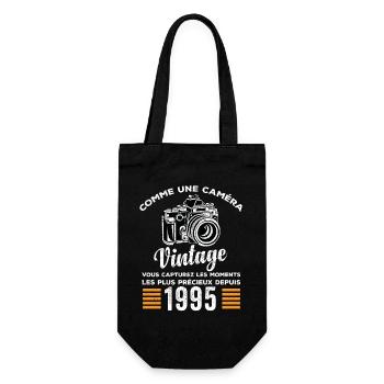 Caméra vintage 1995 cadeau anniversaire humour - Sac à bouteille - noir - Devant