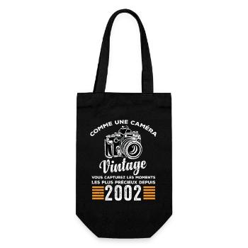 Caméra vintage 2002 cadeau anniversaire humour - Sac à bouteille - noir - Devant