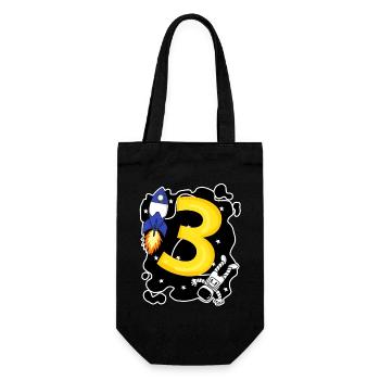 3 Birthday Boy Astronaut - Three Years - Gift Bag for Bottles - black - Front