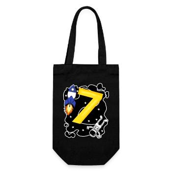7 Birthday Boy Astronaut - seven years - Gift Bag for Bottles - black - Front