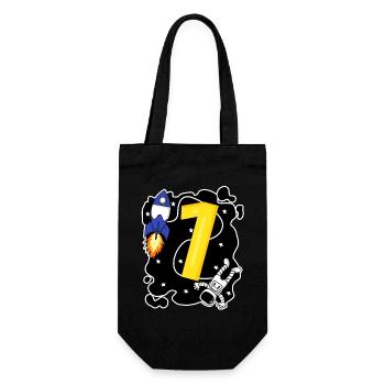 1 Birthday Boy Son Astronaut - Gift Bag for Bottles - black - Front