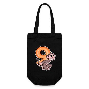 9 Anniversaire 9 ans avec motif animal - neuf - Sac à bouteille - noir - Devant