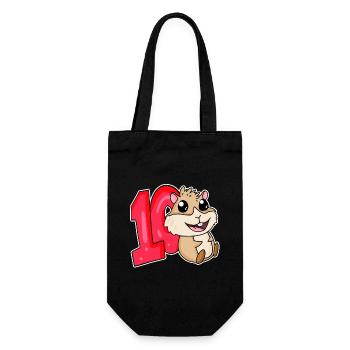 10 birthday 10 years old with animal motif - ten - Gift Bag for Bottles - black - Front